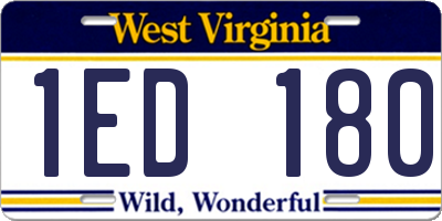 WV license plate 1ED180