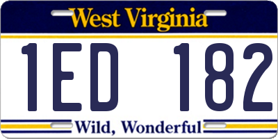 WV license plate 1ED182
