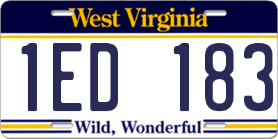 WV license plate 1ED183
