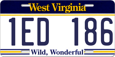 WV license plate 1ED186