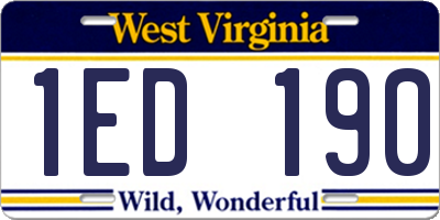 WV license plate 1ED190