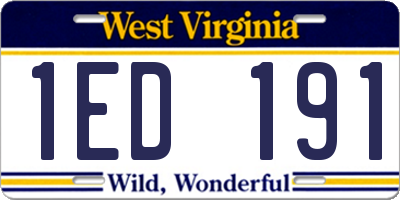 WV license plate 1ED191