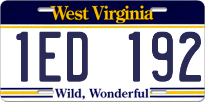 WV license plate 1ED192