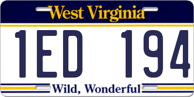 WV license plate 1ED194
