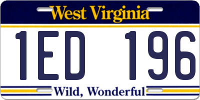 WV license plate 1ED196
