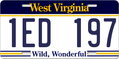 WV license plate 1ED197
