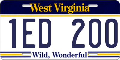WV license plate 1ED200