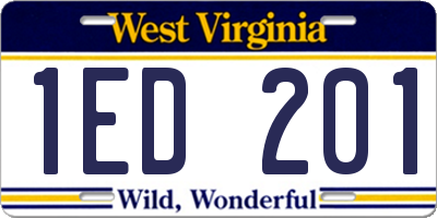 WV license plate 1ED201