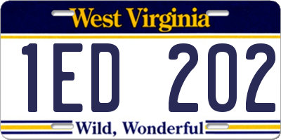 WV license plate 1ED202