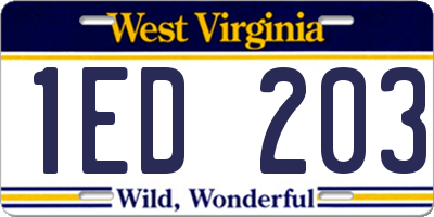 WV license plate 1ED203