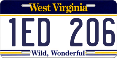 WV license plate 1ED206