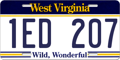 WV license plate 1ED207