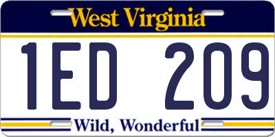 WV license plate 1ED209