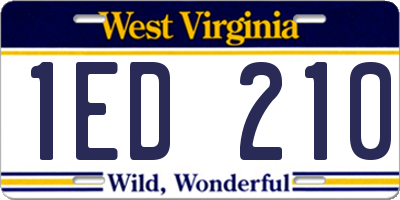 WV license plate 1ED210