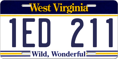 WV license plate 1ED211