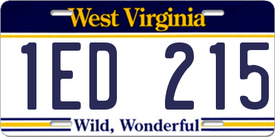 WV license plate 1ED215