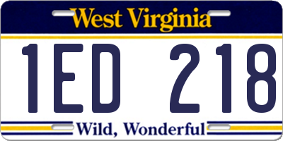 WV license plate 1ED218