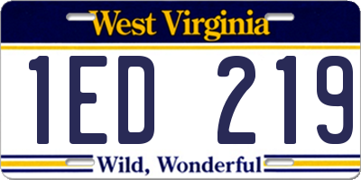 WV license plate 1ED219