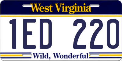 WV license plate 1ED220