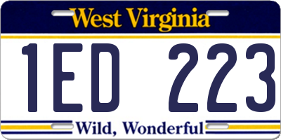 WV license plate 1ED223