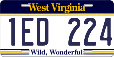 WV license plate 1ED224