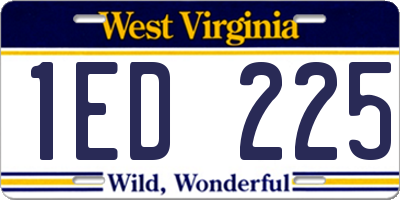 WV license plate 1ED225