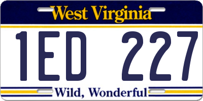 WV license plate 1ED227