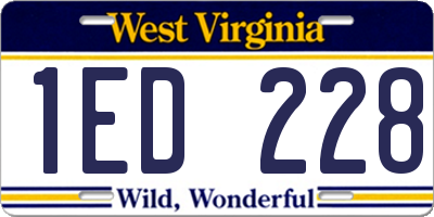 WV license plate 1ED228