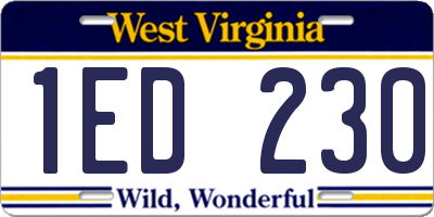 WV license plate 1ED230