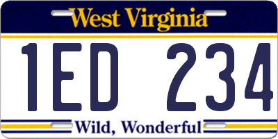 WV license plate 1ED234