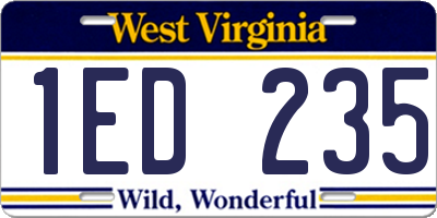 WV license plate 1ED235