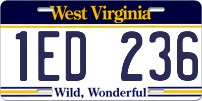 WV license plate 1ED236