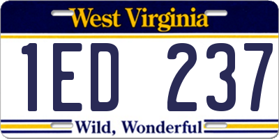 WV license plate 1ED237