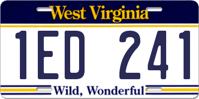 WV license plate 1ED241