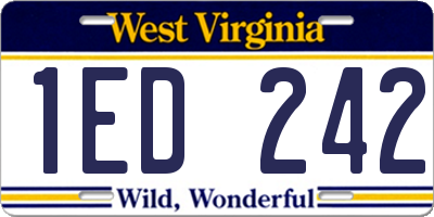 WV license plate 1ED242