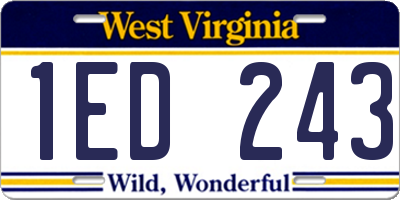 WV license plate 1ED243