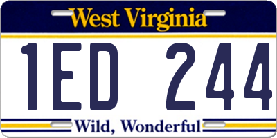 WV license plate 1ED244