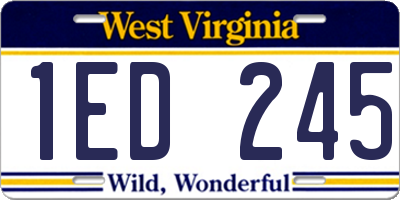 WV license plate 1ED245