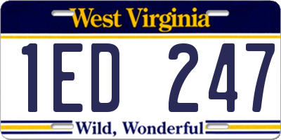 WV license plate 1ED247