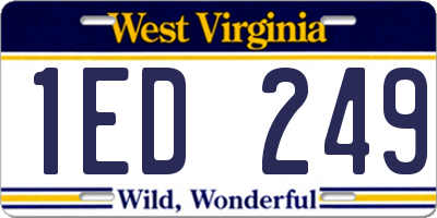 WV license plate 1ED249