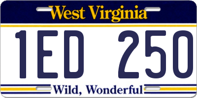 WV license plate 1ED250