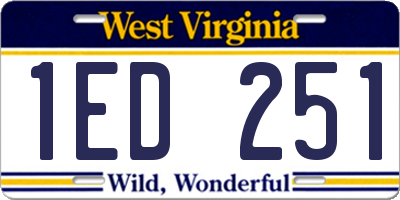 WV license plate 1ED251