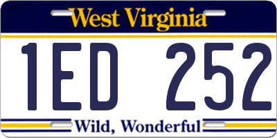WV license plate 1ED252