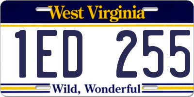 WV license plate 1ED255