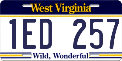 WV license plate 1ED257