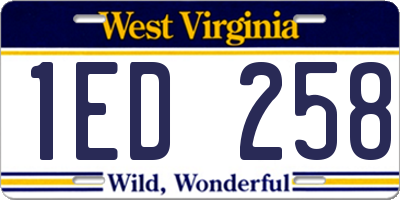 WV license plate 1ED258