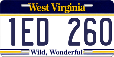 WV license plate 1ED260