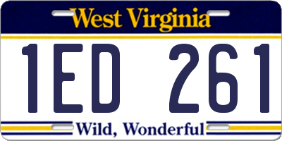 WV license plate 1ED261