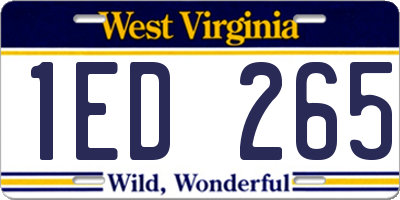 WV license plate 1ED265