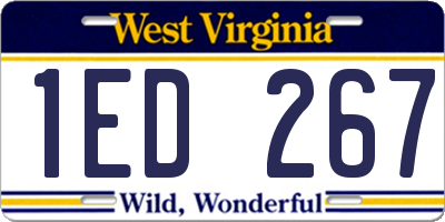 WV license plate 1ED267